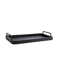 Dienblad Met Handvat Zwart Hout Metaal 50x24x2.5cm Dienblad Met Handvat Zwart Hout Metaal 50x24x2.5cm