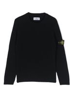 Stone Island Junior pull en laine vierge à patch Compass - Bleu - thumbnail