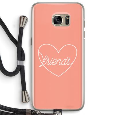 Friends heart: Samsung Galaxy S7 Edge Transparant Hoesje met koord