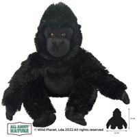 Pluche gorilla apen knuffel 33 cm     - - thumbnail