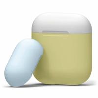 Driekleur dropproof draadloze koptelefoon Oplaaddoos beschermende case voor Apple AirPods 1/2 (blauw wit geel)