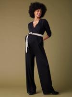Wijde zwangerschaps- en borstvoedingsjumpsuit met omkeerbare tailleband ENVIE DE FRAISE zwart Wijde zwangerschaps- en borstvoedingsjumpsuit met omkeerbare tailleband ENVIE DE FRAISE zwart