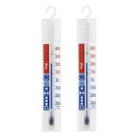 Koelkast en vriezerthermometer - set van 2x - wit - kunststof - analoog Koelkast en vriezerthermometer - set van 2x - wit - kunststof - analoog