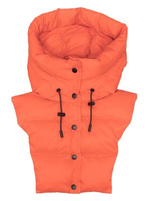 Yves Salomon manteau matelassé à capuche - Orange