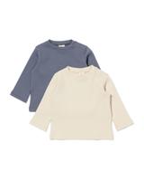 HEMA Baby T-shirt Rib - 2 Stuks Grijs (grijs)