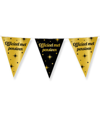 Classy Vlaggenlijn Pensioen Zwart/Goud (10m)