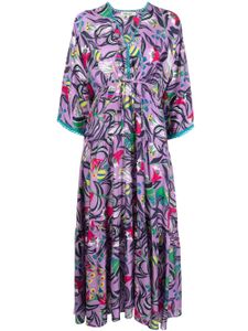 DVF Diane von Furstenberg robe mi-longue à imprimé graphique - Violet