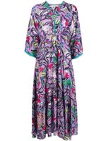 DVF Diane von Furstenberg robe mi-longue à imprimé graphique - Violet - thumbnail