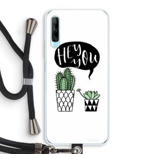 Hey you cactus: Huawei P Smart Pro Transparant Hoesje met koord