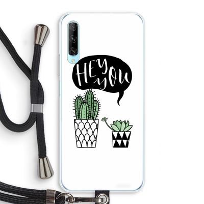 Hey you cactus: Huawei P Smart Pro Transparant Hoesje met koord