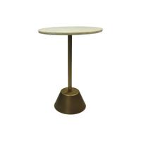 Bijzettafel Marmer Rond - 40x55 - Wit/Goud