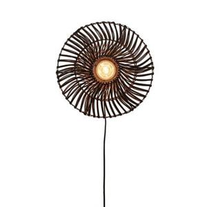 GOOD&MOJO Wandlamp Zanzibar - Rotan Zwart - Ø40cm