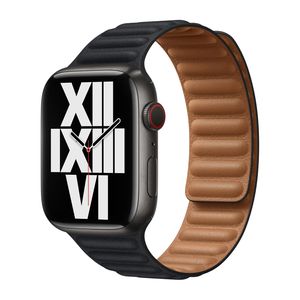 Apple origineel Leather Link Apple Watch M/L 42mm / 44mm / 45mm Midnight - ML823ZM/A