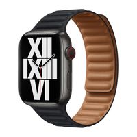 Apple origineel Leather Link Apple Watch M/L 42mm / 44mm / 45mm Midnight - ML823ZM/A - thumbnail