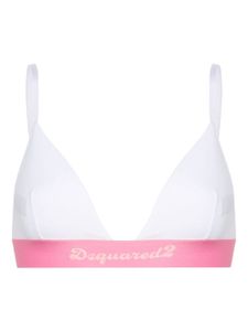 DSQUARED2 brassière de sport à bande logo - Blanc