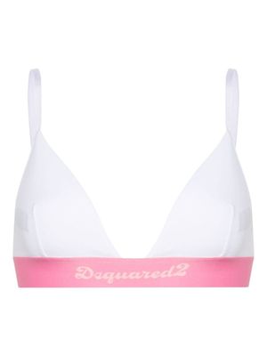 DSQUARED2 brassière de sport à bande logo - Blanc