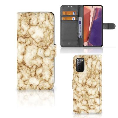 Samsung Galaxy Note 20 | Bookcase | Marmer Goud | Portemonnee hoesje
