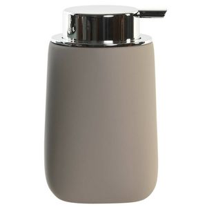 Zeeppompje/dispenser kunststeen/rvs in taupe/beige 14 cm - Zeeppompjes