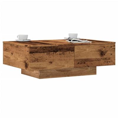 Salontafel 90x60x31 cm bewerkt hout oud houtkleurig