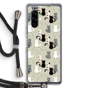 Katten: Sony Xperia 5 Transparant Hoesje met koord