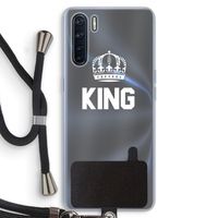 King zwart: Oppo A91 Transparant Hoesje met koord