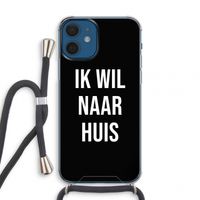 Ik wil naar huis - Zwart: iPhone 12 mini Transparant Hoesje met koord