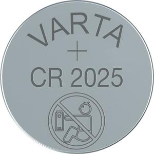 Batterij Varta knoopcel CR2025 lithium blister ÃƒÆ’ 5stuk