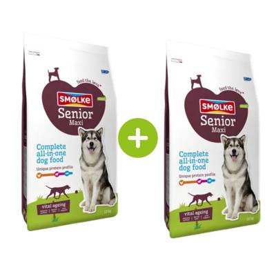 Smølke 2x 12kg Smølke Senior Maxi Hondenvoer Kip Lam