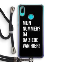 Da ziede van hier - Zwart: Huawei P Smart (2019) Transparant Hoesje met koord