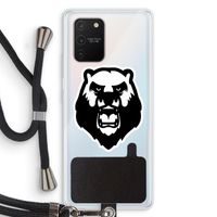 Angry Bear (white): Samsung Galaxy S10 Lite Transparant Hoesje met koord