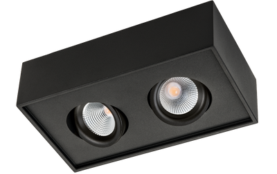 SG Cube Lux 2x8W LED zwart 2700K kleur zwart dimbaar en kantelbaar 902554