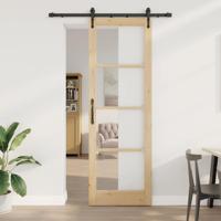Schuifdeur ORKDAL Bruin 78 x 232 cm Hout en metaal
