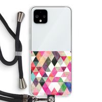 Gekleurde driehoekjes: Pixel 4 XL Transparant Hoesje met koord