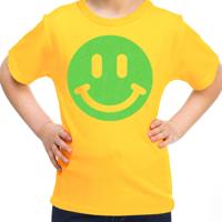 Verkleed T-shirt voor meisjes - Smile Emoticon - geel - carnaval - feestkleding voor kinderen - thumbnail