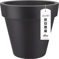 Elho Pure Round 80 Antraciet Zwart Bloempot Pot - thumbnail