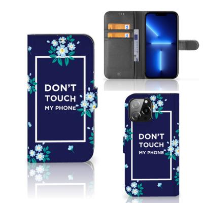 iPhone 13 Pro Max Portemonnee Hoesje Flowers Blue DTMP iPhone 13 Pro Max Portemonnee Hoesje Flowers Blue DTMP