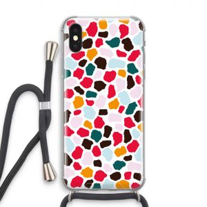 Colored Giraffe: iPhone XS Transparant Hoesje met koord