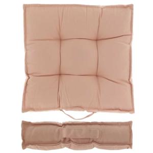 Unique Living Vloerkussen - 2x - oud roze - katoen - 43 x 43 x 7 cm - vierkant - Matras/zitkussen