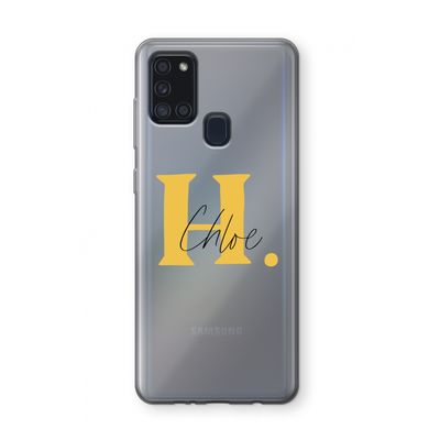Amber Script: Samsung Galaxy A21s Transparant Hoesje