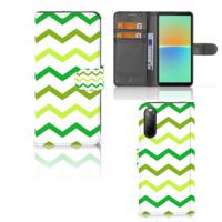 Sony Xperia 10 IV | Telefoon Hoesje | Zigzag Groen