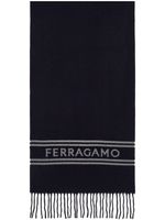 Ferragamo écharpe en cachemire à logo - Bleu - thumbnail