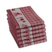 6x DDDDD theedoek 60x55 cm dutchie red