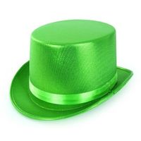 Groene hoge hoed metallic voor volwassenen - thumbnail