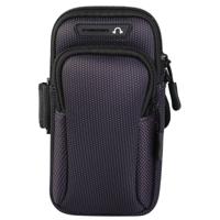 Multifunctionele universele dubbellaagse rits sport arm Case telefoon tas met oortelefoon gat voor 6,6 inch of onder smartphones (zwart)