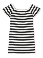 Tommy Hilfiger Junior robe rayée à logo brodé - Bleu