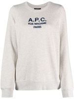 A.P.C. sweat en coton à logo imprimé - Tons neutres