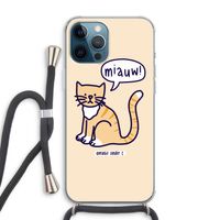 Miauw: iPhone 12 Pro Max Transparant Hoesje met koord