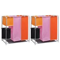 VidaXL 3-delige wassorteerders 2 st met wasmand