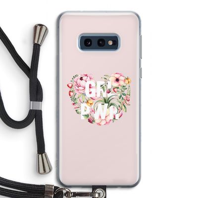 GRL PWR Flower: Samsung Galaxy S10e Transparant Hoesje met koord