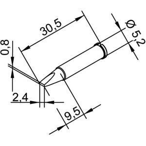 Ersa 102 CD LF 24 Soldeerpunt Beitelvorm, recht Grootte soldeerpunt 2.4 mm Inhoud: 1 stuk(s)